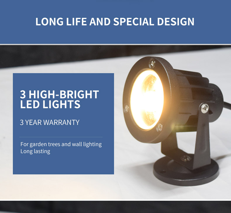 Outdoor 3W Led Flood Light for Garden Tree Spotlights