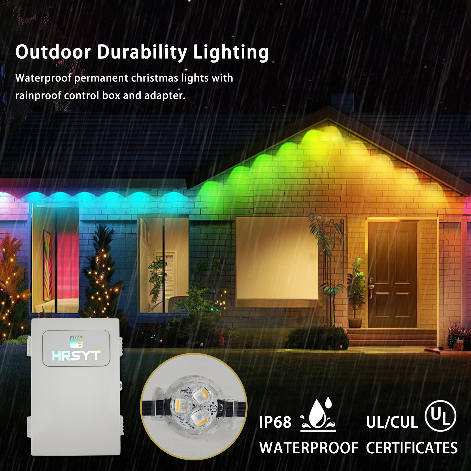 HRSYT DC12V 24V 48V IP68 UL CUL Aluminum Track Light RGB RGBW Point Light For House Christmas Permanent LED Outdoor Lighting