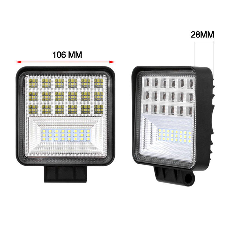 Wholesale 4 Inch 126W LED Work Light Square Off-Road Vehicle Roof Fill Light Auxiliary Truck Headlight Fog Spot New Condition