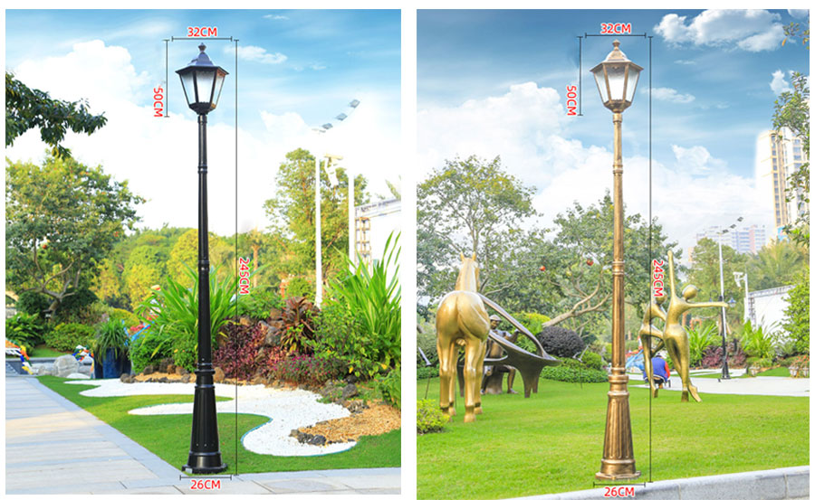 Post Top LED Light Power Outdoor Waterproof Led High Pole Landscape Light Street Post Lamp Park Villa Aluminum Garden Light