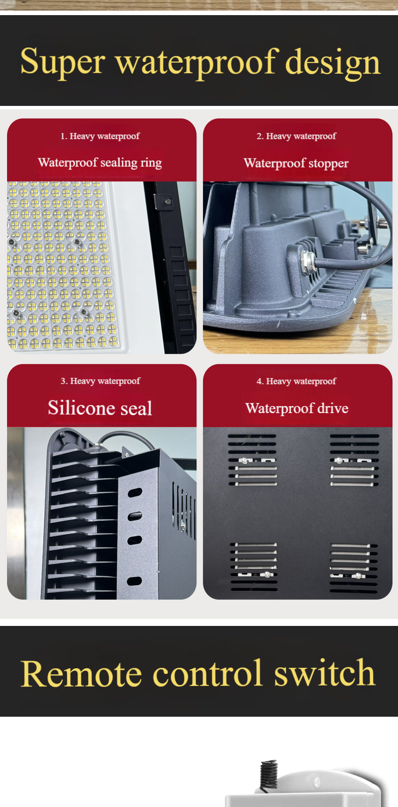 High Power Stadium Tunnel Light Projector 1500W 1000W 800W 400W LED Tunnel Floodlight Certifications