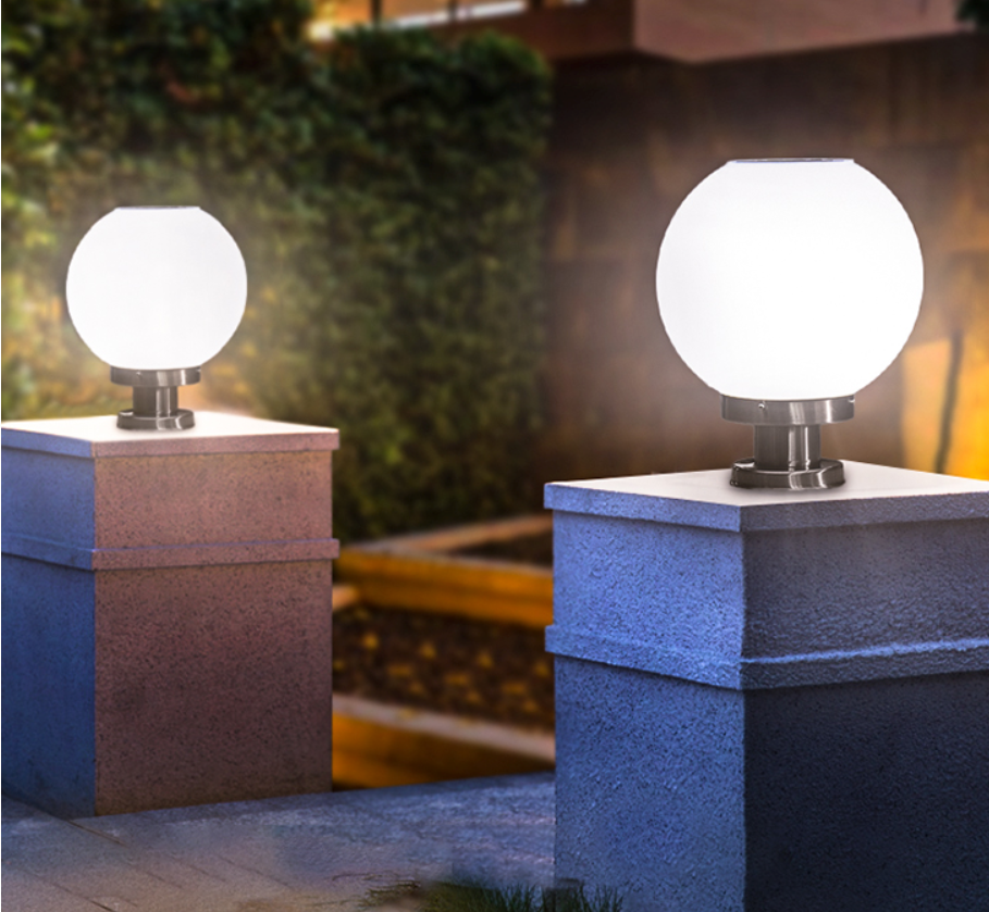 Solar Lights Outdoor Pillar Light Ball Garden