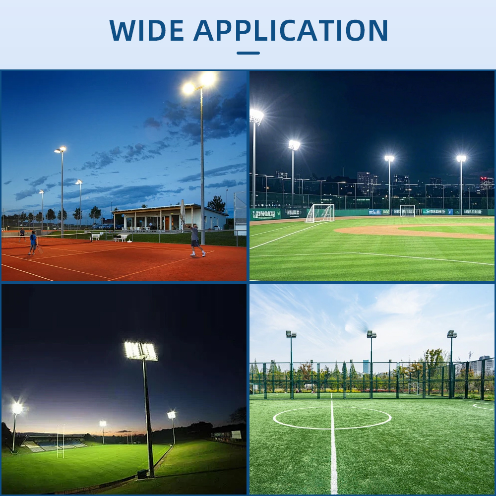 LED Stadium Flood Lights High Mast Sport Light with Aluminum Body 250W-1250W IP66 Rating for Football Field &amp; Tennis Court