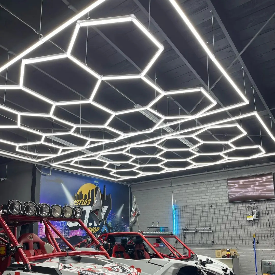 6500K Hot Sale Led Working Hexagon Lights Easy to Install Car Garage Light Honeycomb Led Light for Car Work Shop