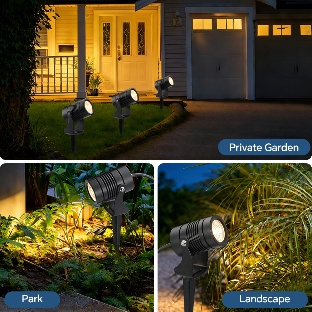 Led Bead Security Spike Light IP65 Waterproof Outdoor Wired Exterior Landscape Lamp for Hotel Home Garden Yard Fence Spot Light