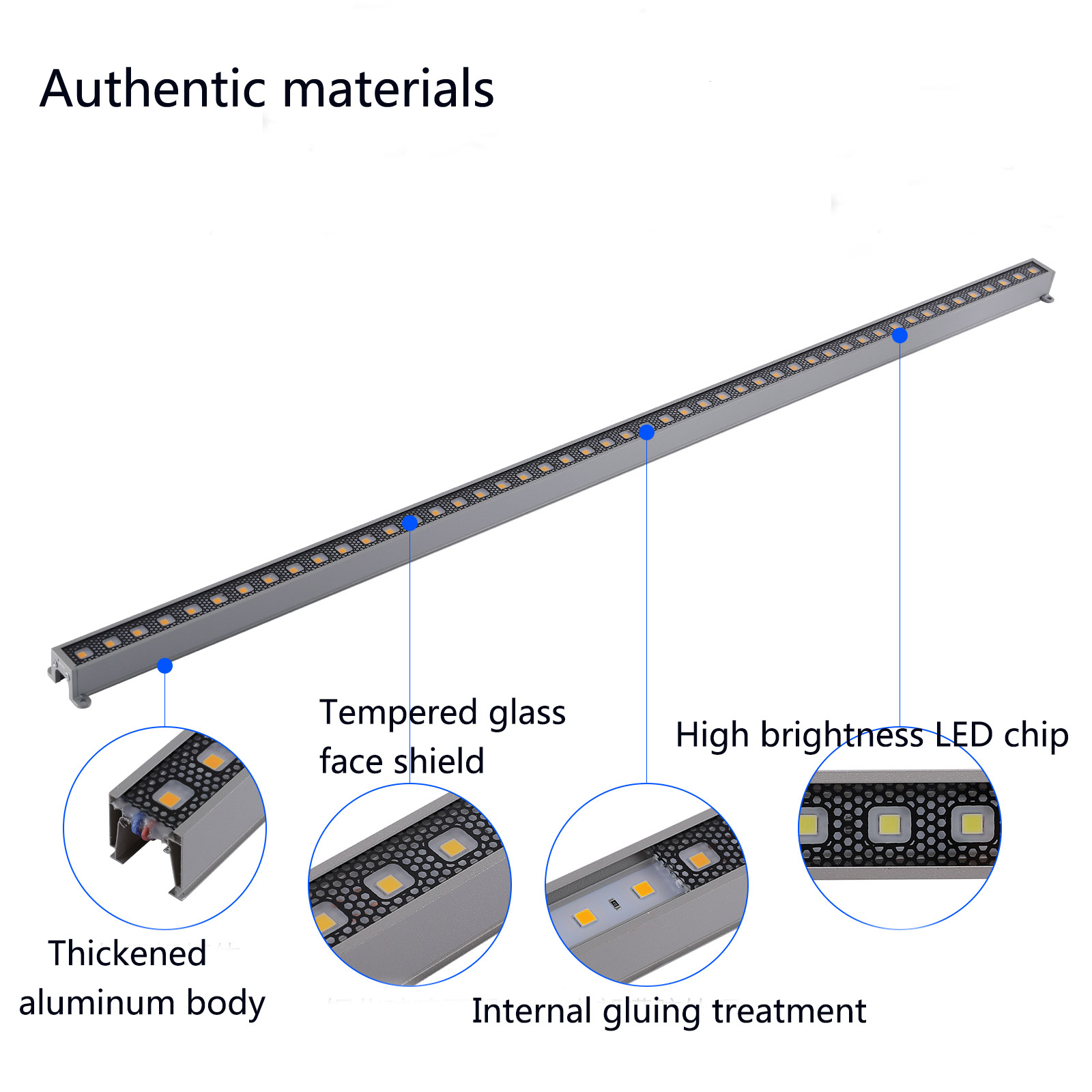 Cheap Price 12W Outdoor Linear Lights Waterproof IP67 Permanent Lamps 3000K 6500K RGB 12V 24V Building Bridge LED Wall Washers