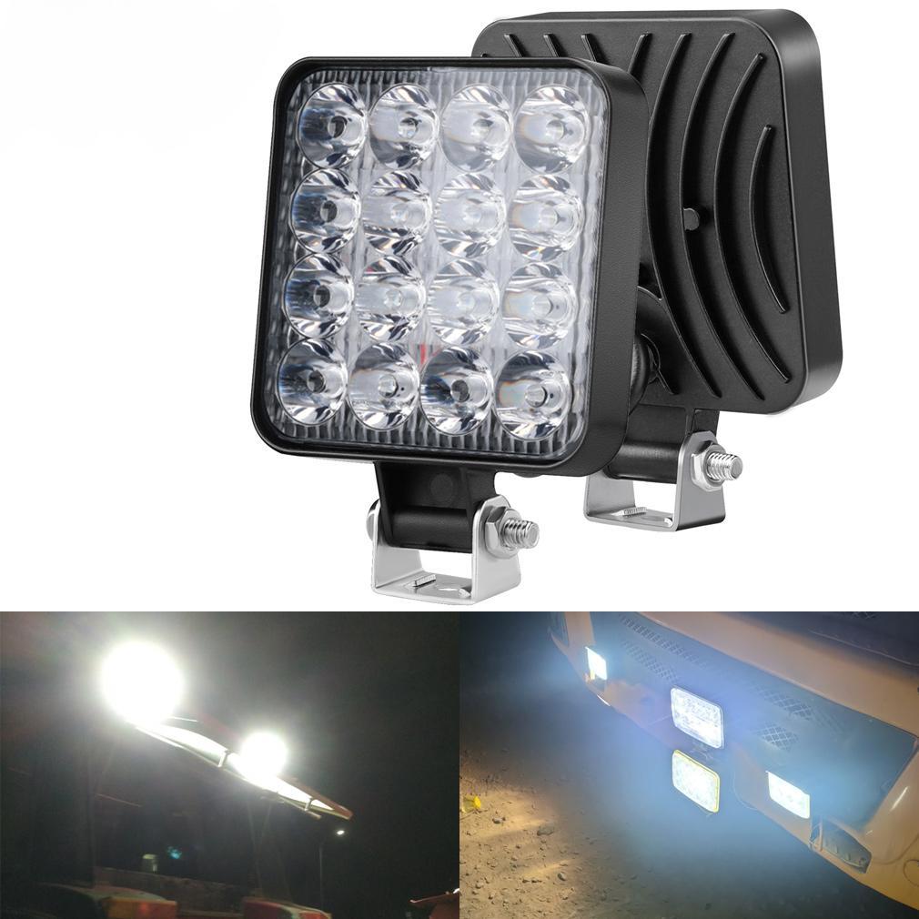 Hot Selling 4 Inch 48W 12V 24V Square LED Work Light Spot Flood Driving Lamp for Cars Trucks Trailers SUVs Boats 4WD Offroads