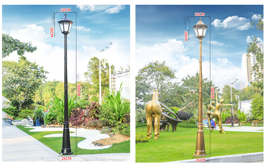 Post Top LED Light Power Outdoor Waterproof Led High Pole Landscape Light Street Post Lamp Park Villa Aluminum Garden Light