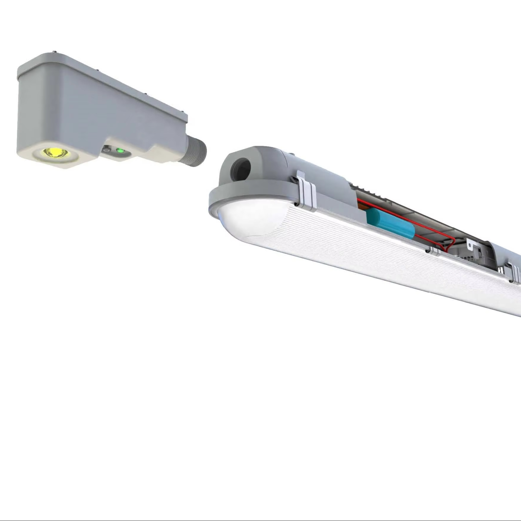 Warehouse Garage Workshop 5-Year Warranty 100-347V IP66 4FT LED Vapor Tight Tri-proof Light Ra80 3500K-5000K Dimmable 10000