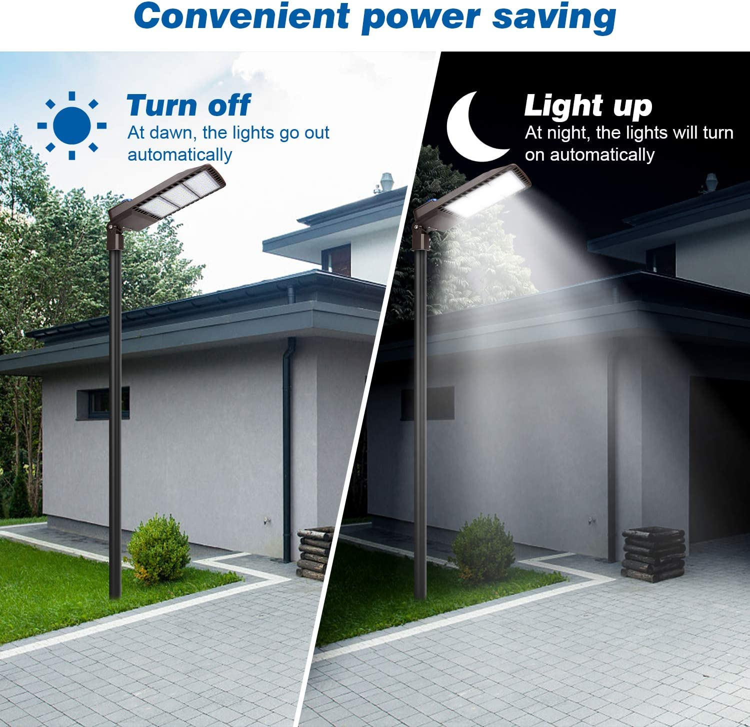 Waterproof 150LM/W LED Parking Lot Lights Commercial Area Road Lighting LED Shoebox Street Pole Lights