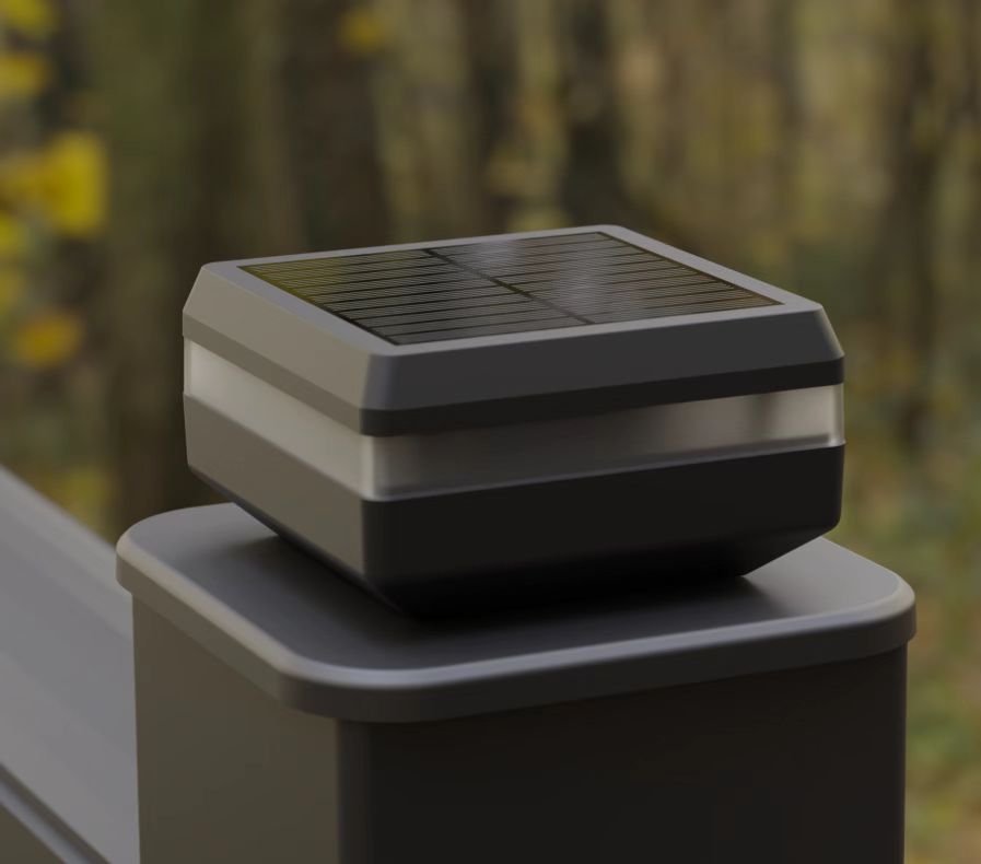 Modern IP65 Waterproof Outdoor LED Solar Pillar Light Warm White Color Multi-Base Garden Post Gate Fence