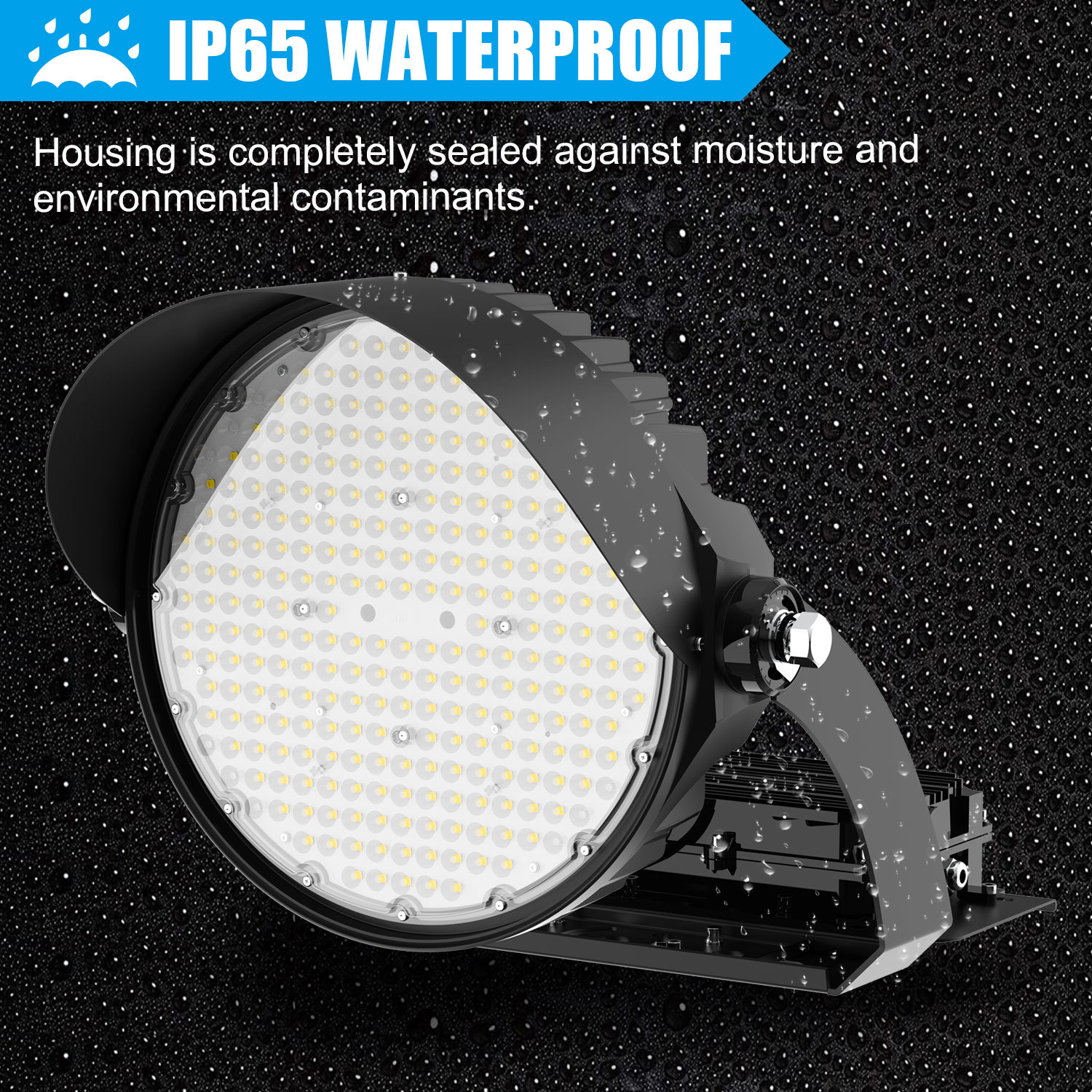 Outdoor IP65 Waterproof Aluminum LED Sports Stadium Light Highlight Energy Saving Super Bright 5000K Square High Pole Road 600W