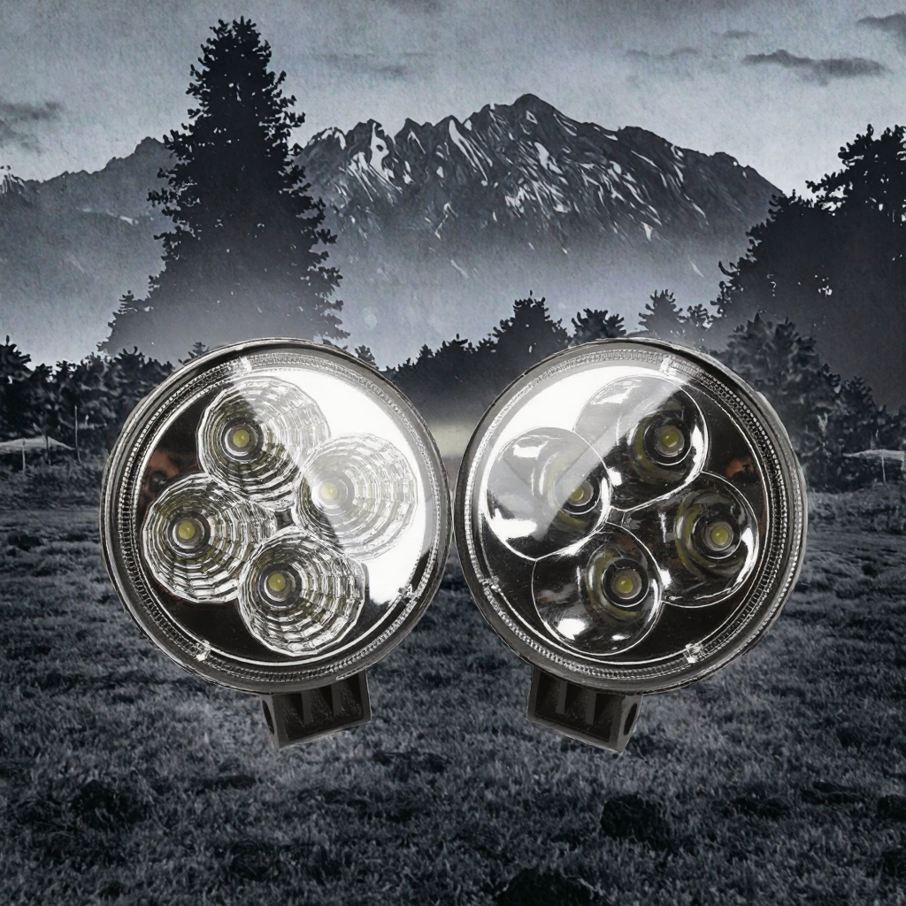 Super Bright 2-Inch 24V 12V LED Work Light for Trucks 4WD Offroad High Power Driving Spotlight for Cars Auto Exterior Lighting