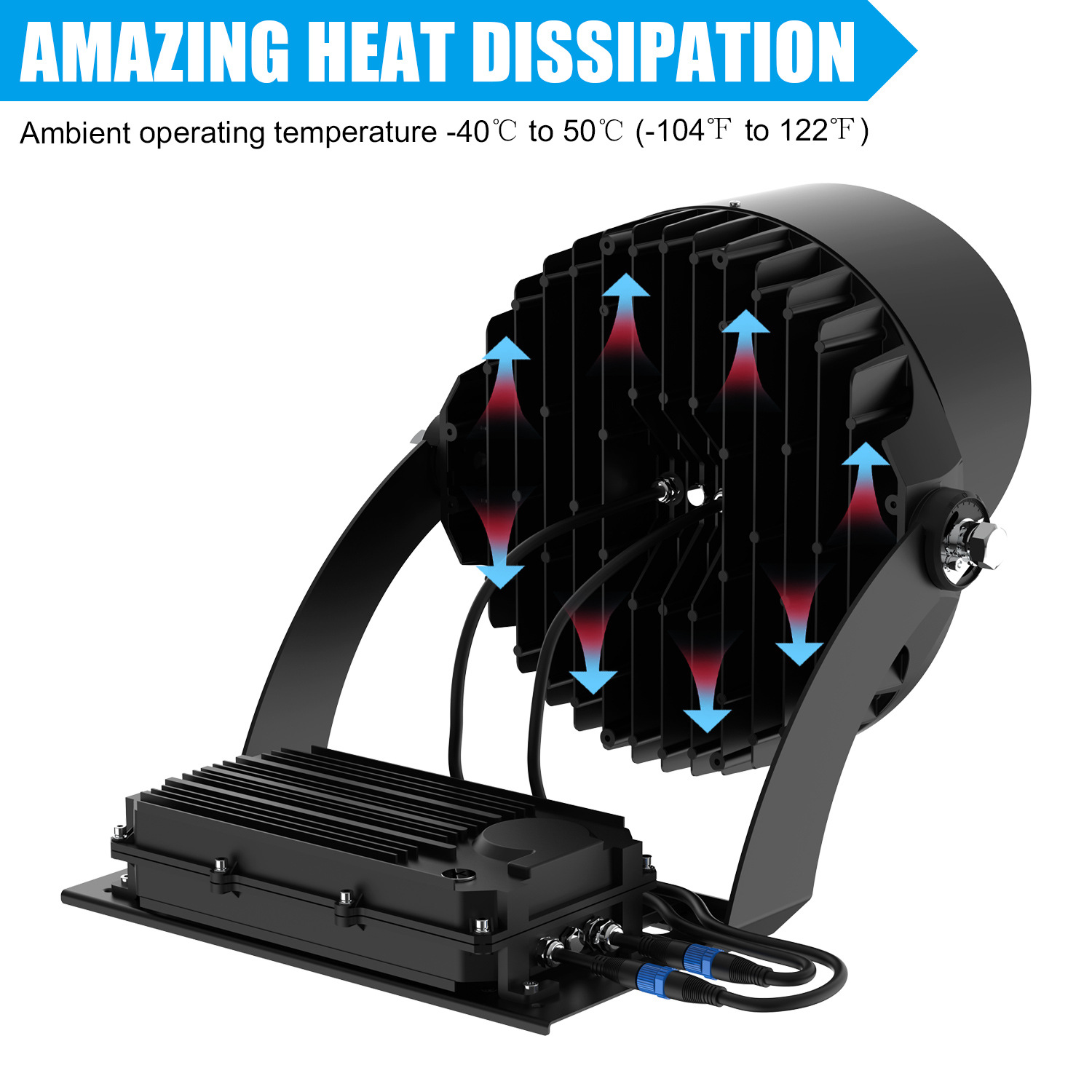 Outdoor IP65 Waterproof Aluminum LED Sports Stadium Light Highlight Energy Saving Super Bright 5000K Square High Pole Road 600W