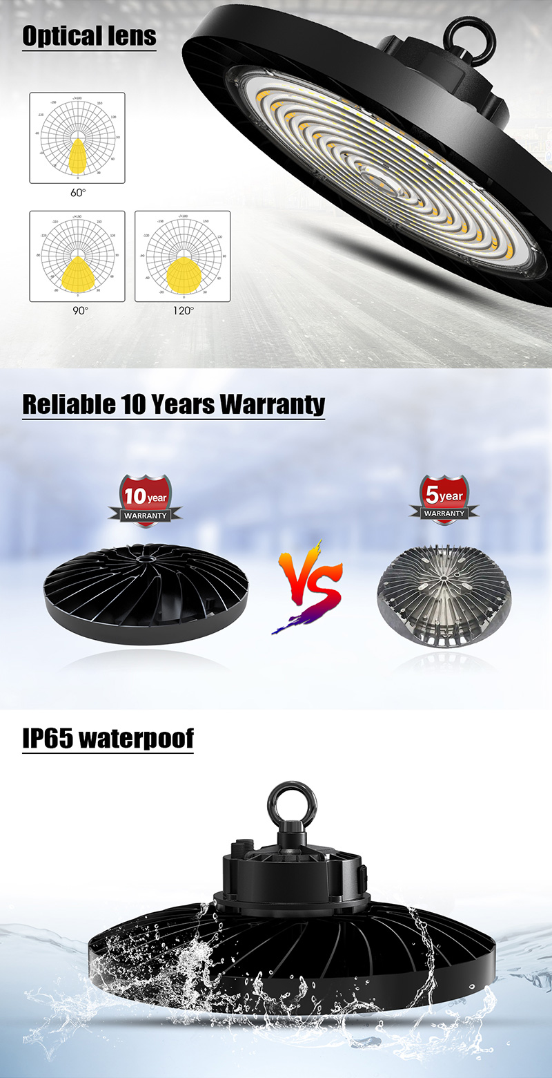 LED UFO Highbay Lamp 210lm/W 300W 150lm/W LED UFO Highbay Light Microwave Dali Dimming Zigbee CCT and Power Adjusting 60W