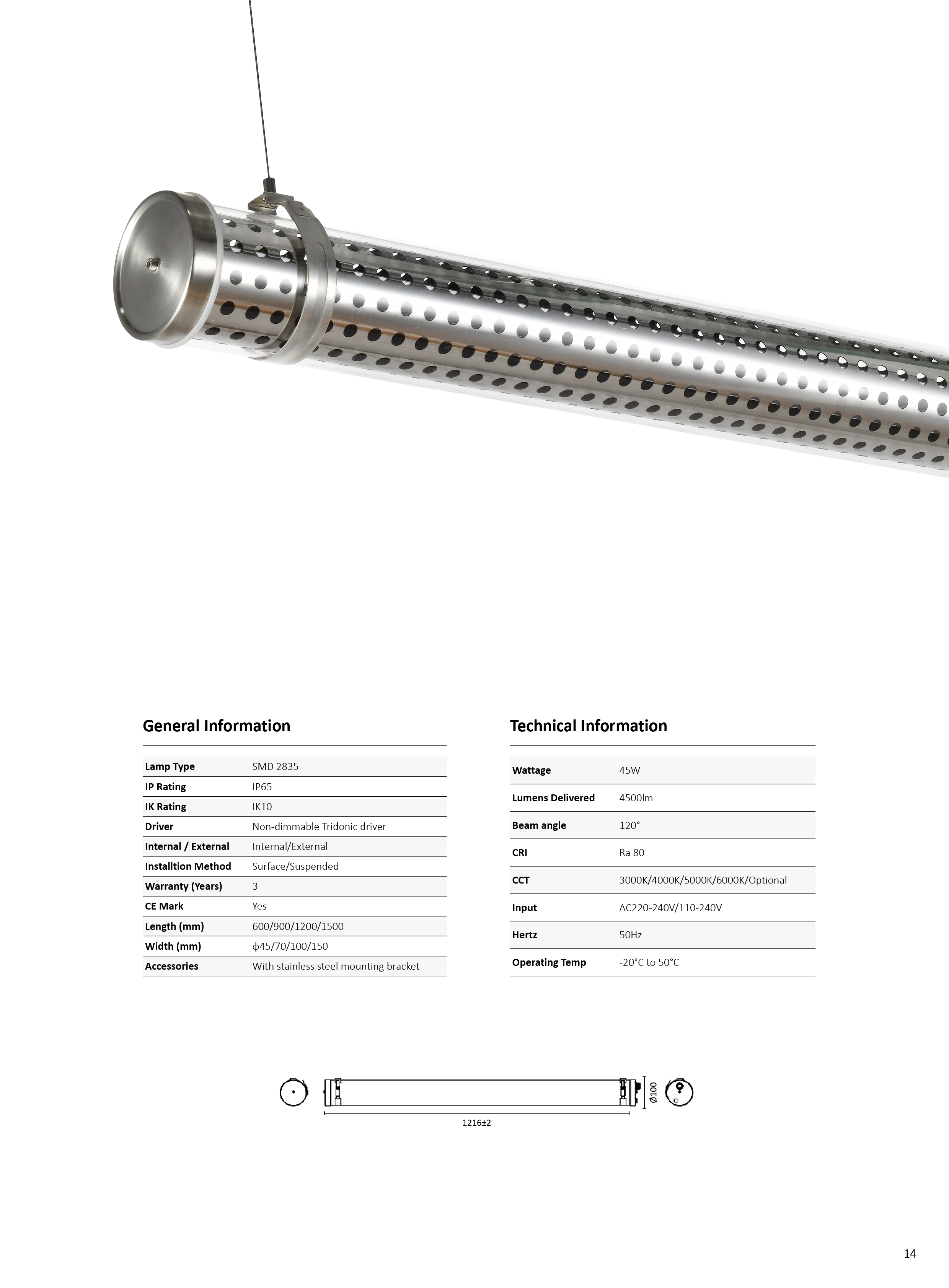 Vapor Tight Tubular Fixture Detail 2