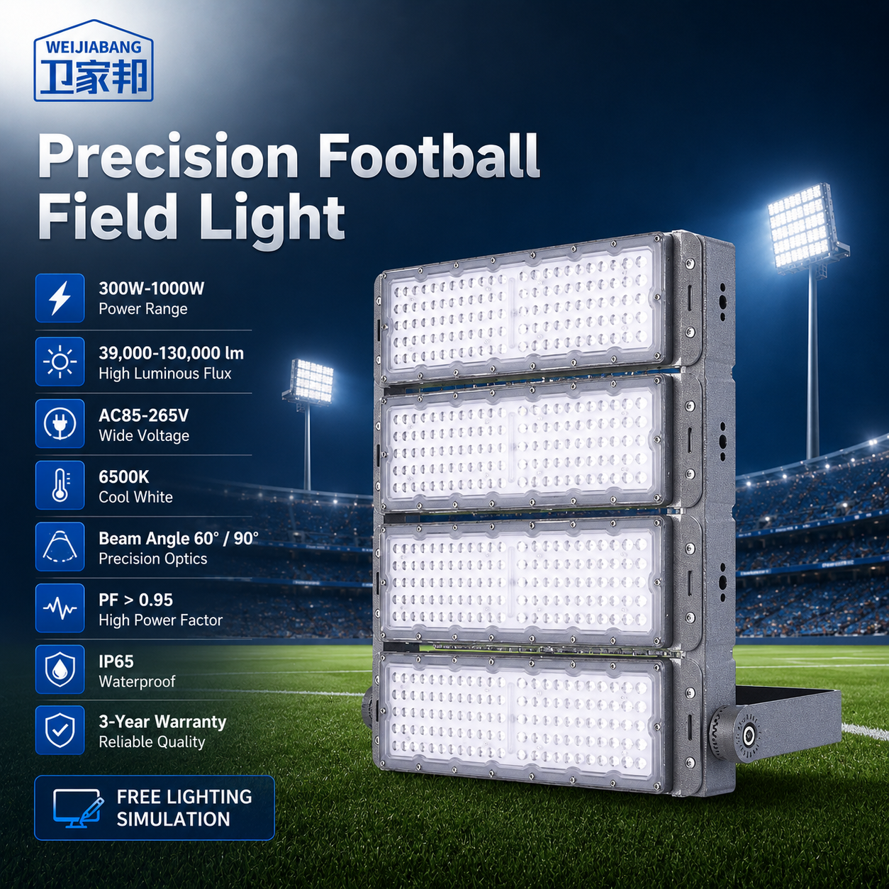 Outdoor Football Field LED Lighting, Special Basketball Court Light, High Power LED Module Stadium Light For Square