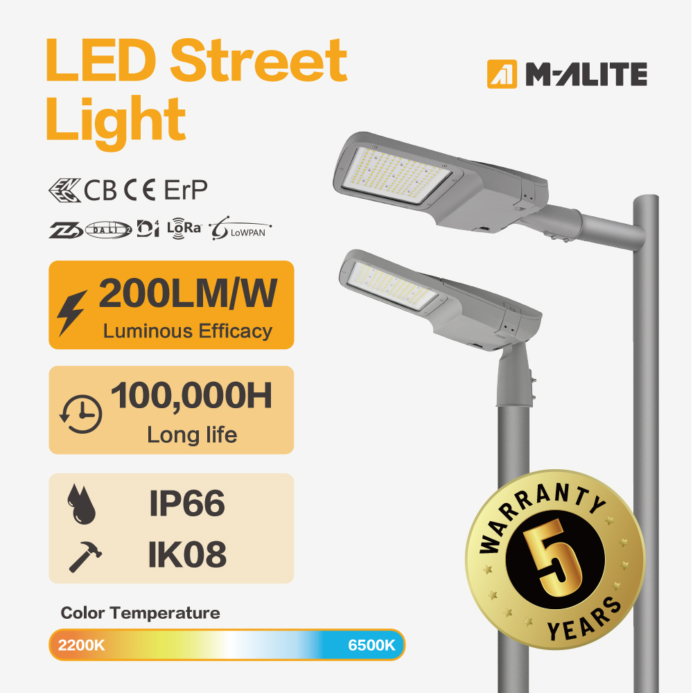 Industrial Grade Corrosion Resistant Aluminum IP66 Tool Free Access LED Street Light for Warehouse Road