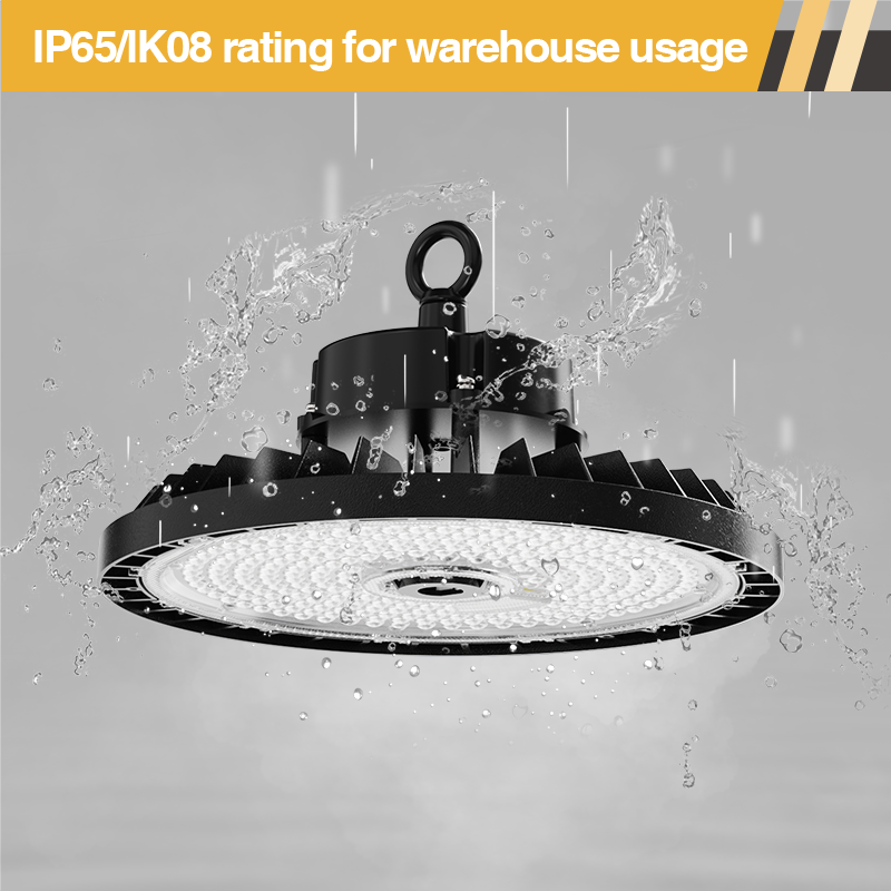 Warehouse Lighting ENEC CE UFO Led High Bay Lights Selection Power CCT IP65 IK08 Highbay Light With Emergency Module