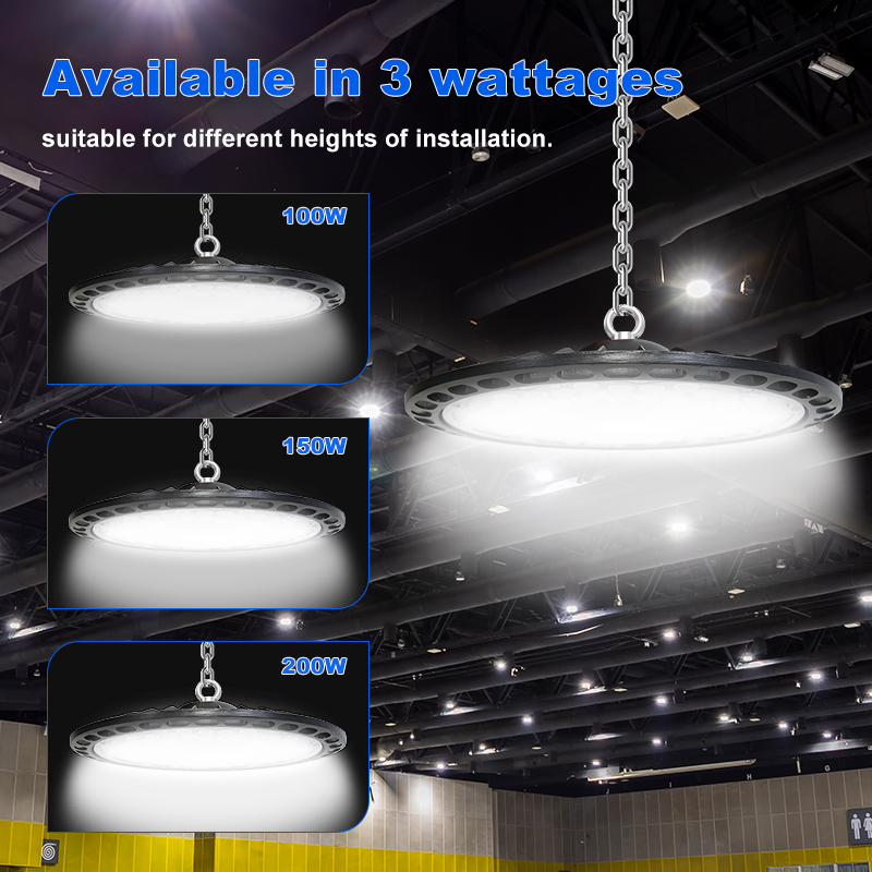 Super Bright High Bay 100w 150w 200w Commercial Lamp Industrial Warehouse Factory UFO Led Highbay Light