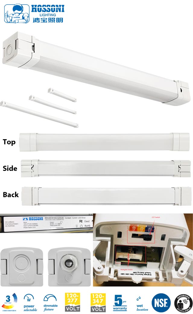 Economical Vapor-tight Fixture NSF NEMA4X IP65 20W to 90W LED Light