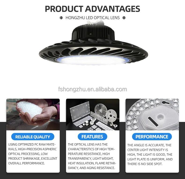 150W Outdoor LED UFO Highbay Light with 92% Transmittance Transparent PC Material 2-Year Warranty for Garages