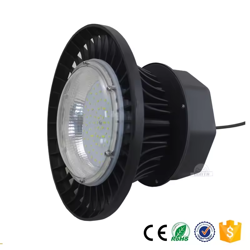 100W 150W 200W 240W 300W IP65 Industrial Lighting Highbay Round Pendant Fixture Warehouse Shop Light UFO Led High Bay Light