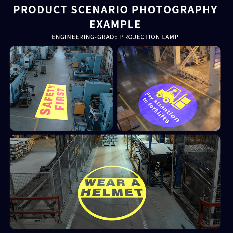 300W 600W Industrial Gobo Projector LED Safety Warning Sign Light IP67 Waterproof Warehouse Factory Virtual Floor Line Lamp