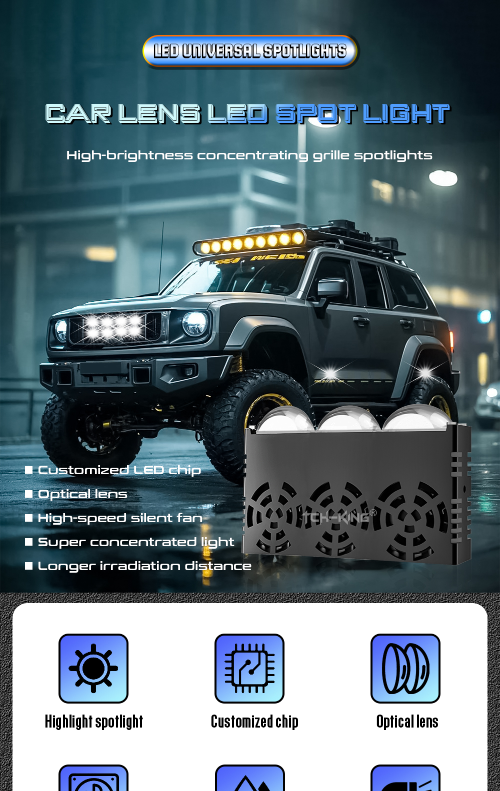 Car Spotlights Led Grille Lights