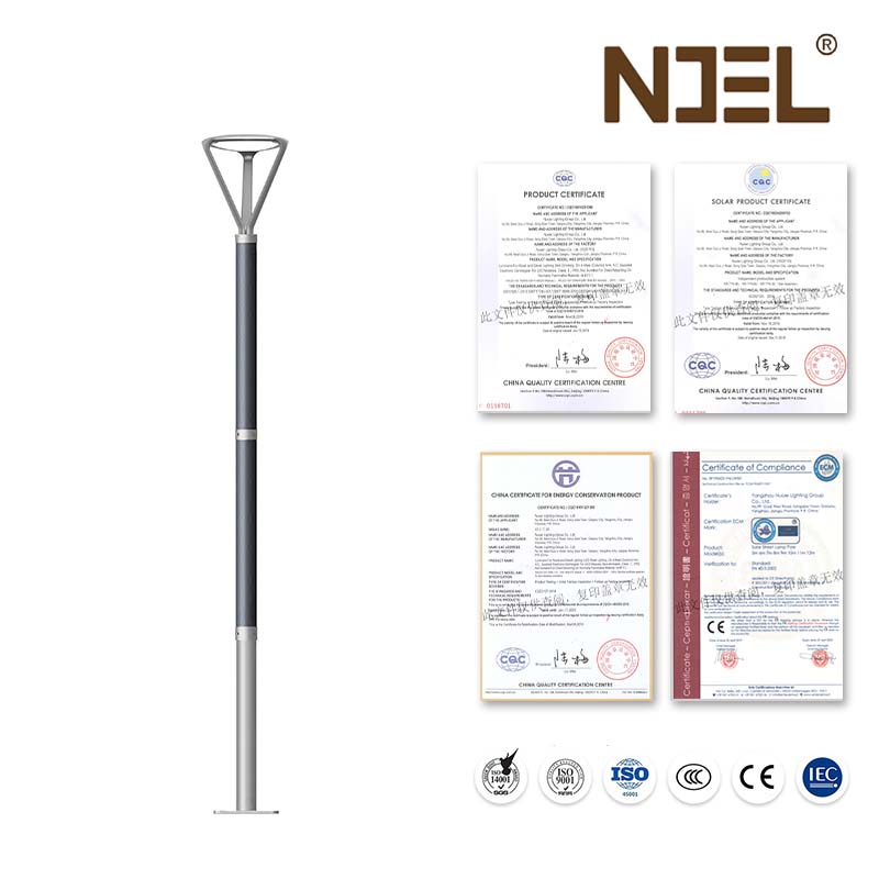 High Lumen Modern Solar LED Garden Light Outdoor IP65 Waterproof Decorative Post Top Landscape Lamp Die-cast Aluminum Pole
