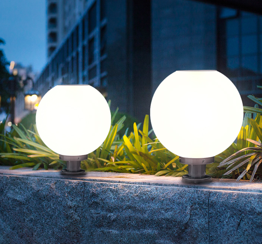 Solar Lights Outdoor Pillar Light Ball Garden 300MM Villa Park square Post Top Led Decorative Wall Lamp Globe Landscape