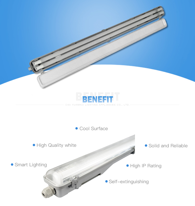 Parking Lot Double Led Tri-Proof Light Fluorescent Lamp