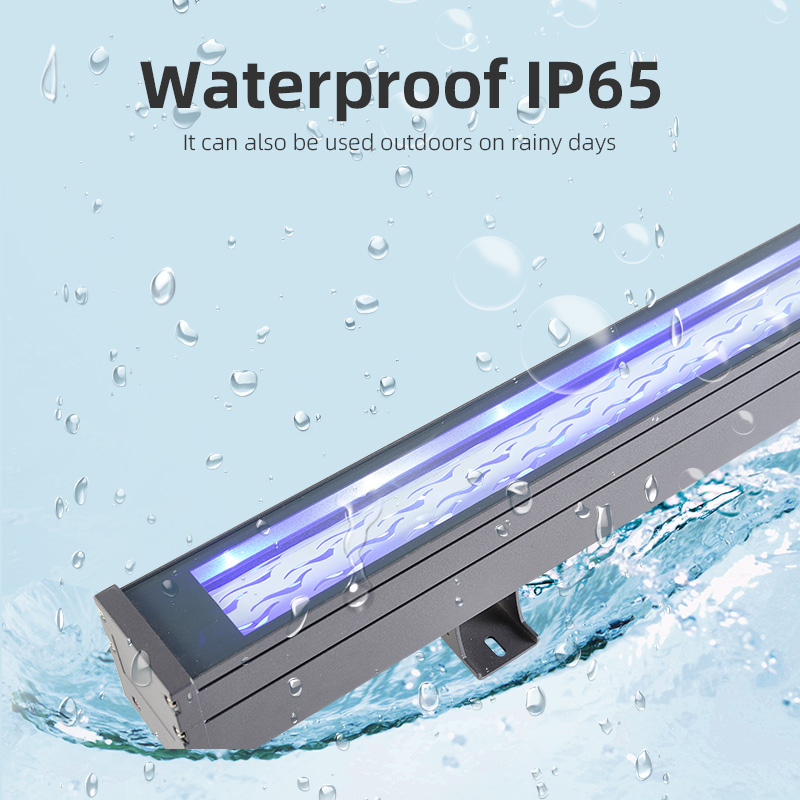 IP65 36W Outdoor Wall Washer Aluminum Linear LED Light for Facade Lighting 3D Water Ripple Projection for Exterior Facades