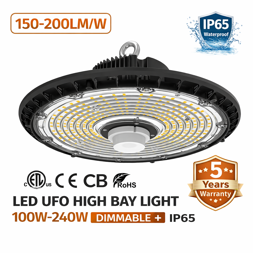 LED UFO HighBay 150-200LM/W,IP65Waterproof,ETLCE,Warehouse Factory Industrial Light