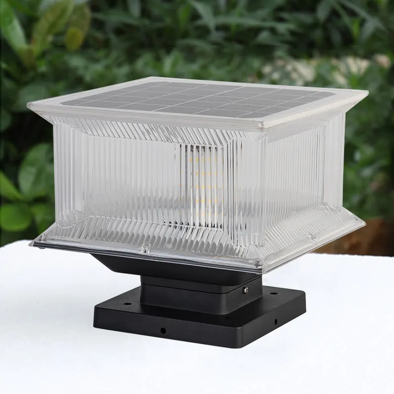 Outdoor Garden Courtyard Fence IP65 Waterproof Solar Gate Post Lamp LED Light Source Aluminum Pillar Top Light Die-Cast Aluminum
