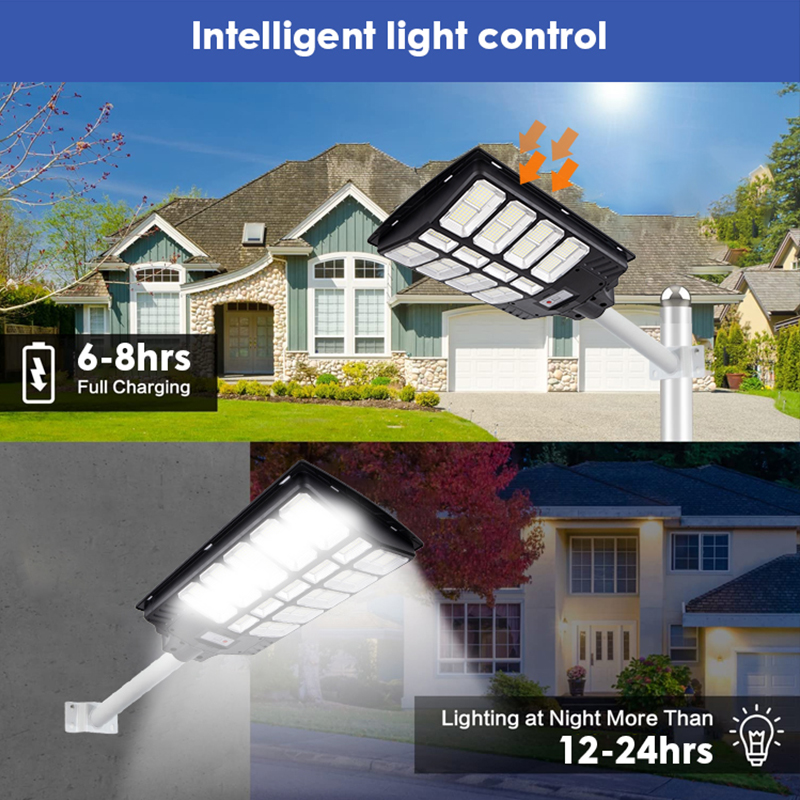 GISUN 500w 800w 1000w Motion Sensor And Working Time More Than 12hours Ip65 Outdoor All In One Solar Street Light