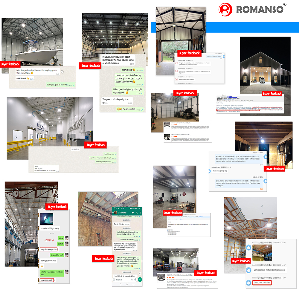 Stock in US EU Canada IP65 UL ETL Multiple Power CCT Selection 100W 150W 200W 240W Warehouse UFO LED High Bay Light