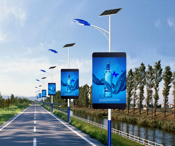 TOPLED P4 Outdoor Street Light Pole Advertising IP65 Full Color Smart Light Box LED Pole Display