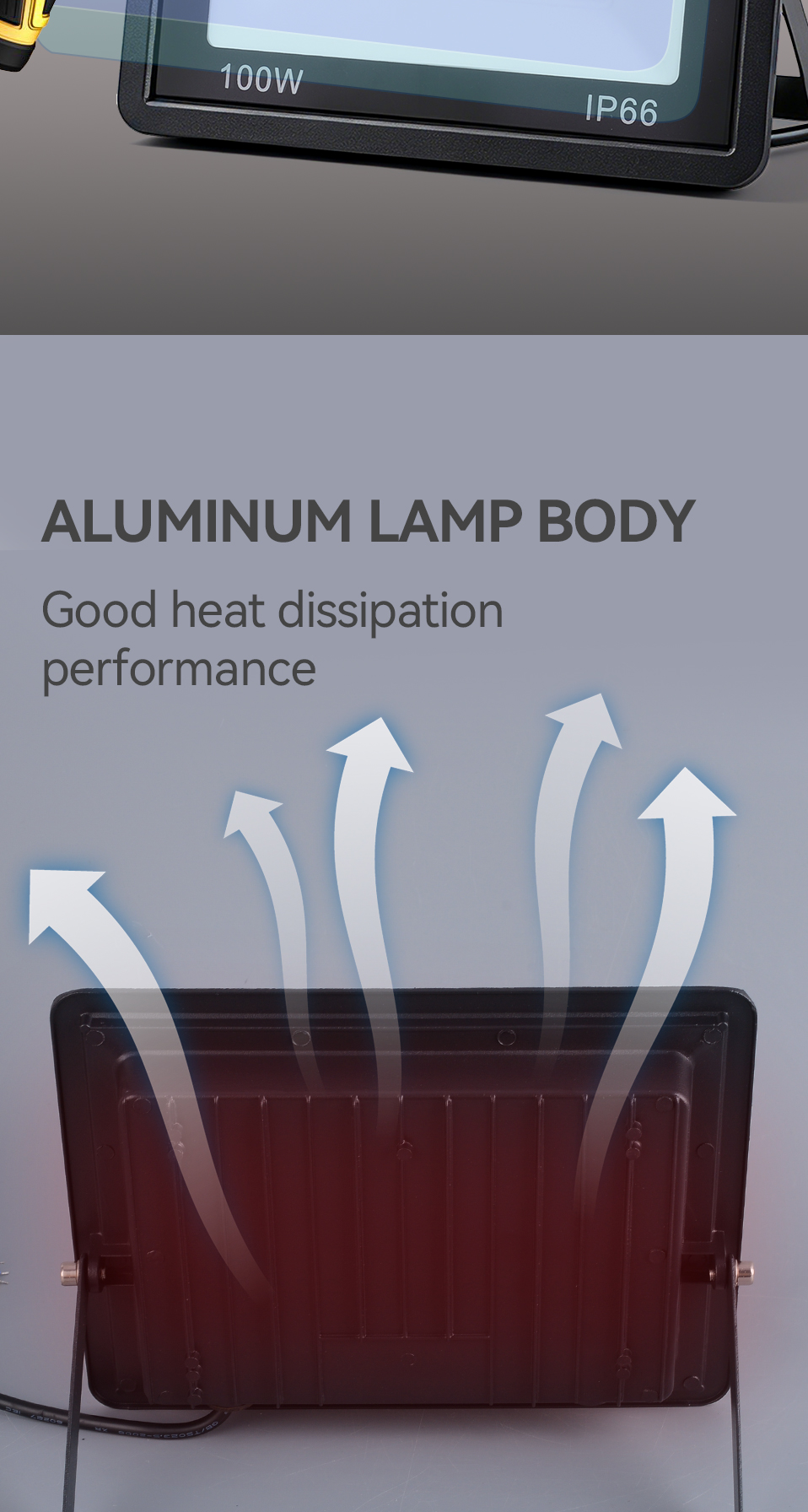 Aluminum LED Floodlight IP66 Waterproof Outdoor Lamp Garden Park Yard