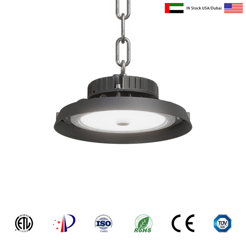 Led Highbay US Warehouse 150W 240W IP65 6000K Industrial Lamp Fixture Garage Factory UFO Led Parking Lot Light High Bay Light