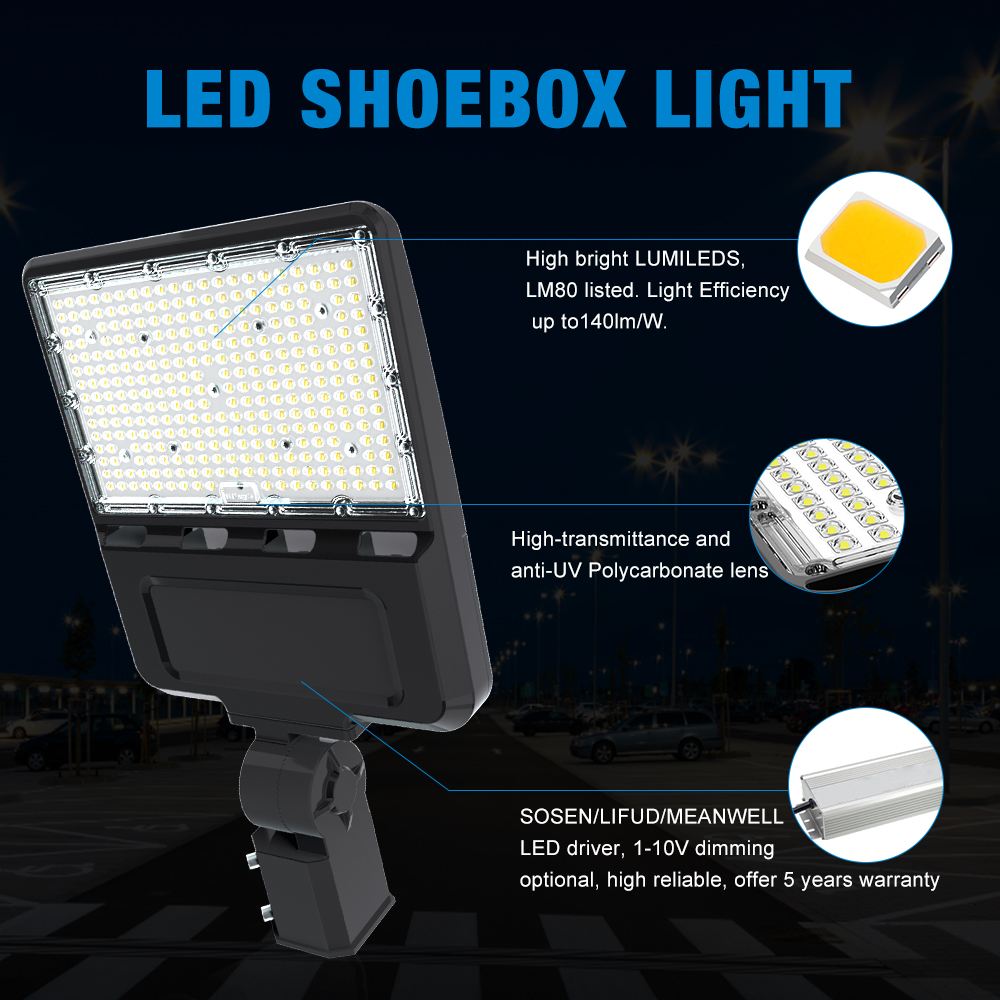 High Luminous Efficiency IP66 60W 150W 200W Street Waterproof Road Lamp Dusk Led Lights Parking Lot