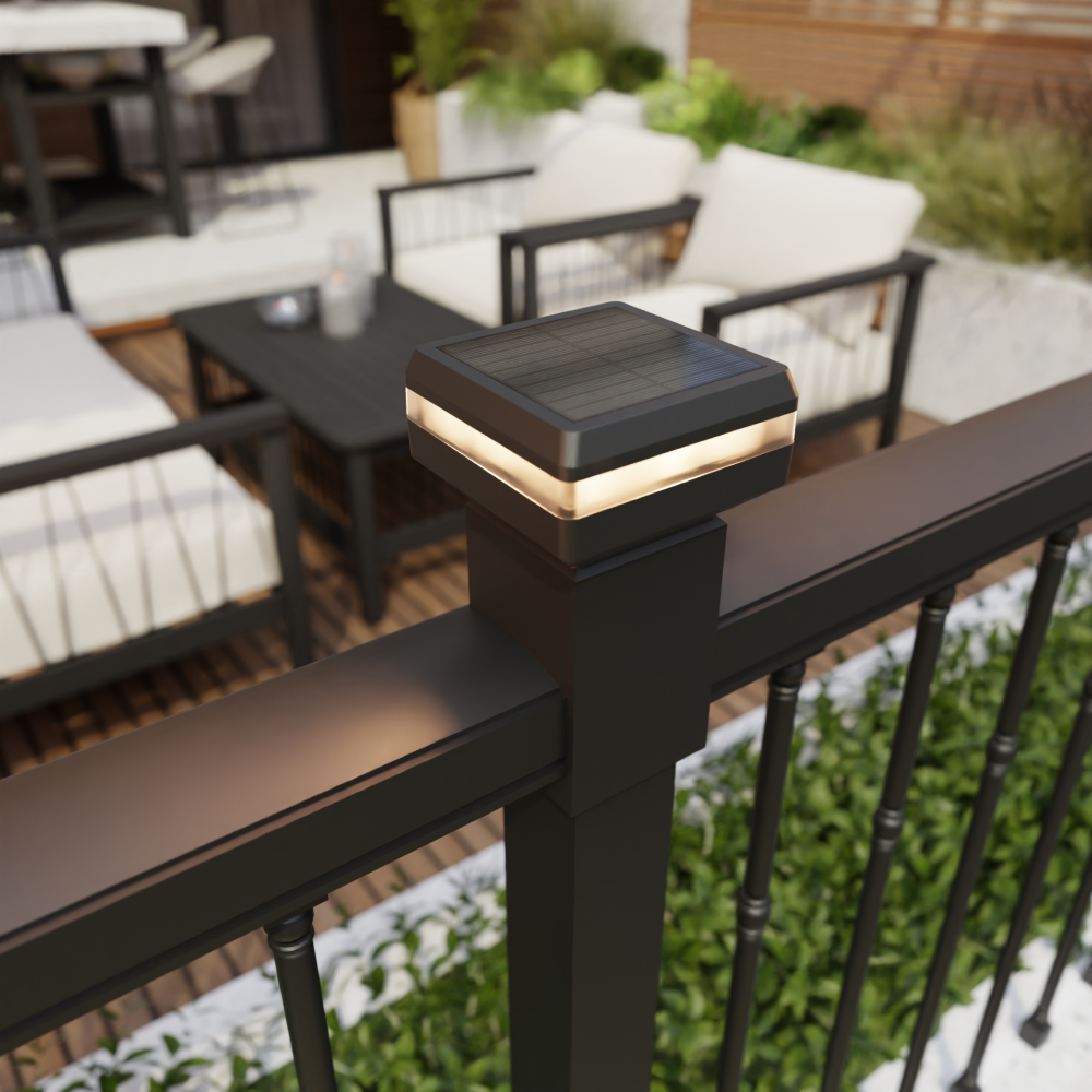 Modern IP65 Waterproof Square LED Solar Pillar Light Multi-Base Outdoor Post Light For Garden Gate &amp; Fence Battery Powered