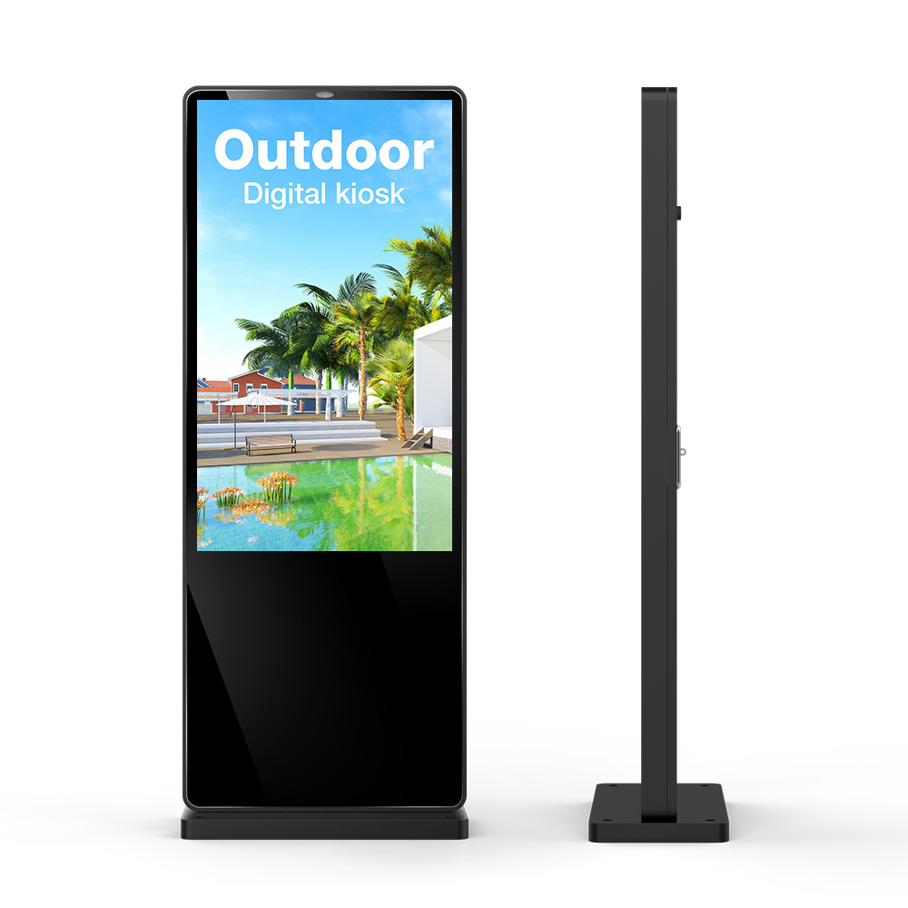 Custom 85 Inch Outdoor Ultra Bright 4K Digital Signage Totem IP65 Waterproof Advertising Display For Bus Station Airport