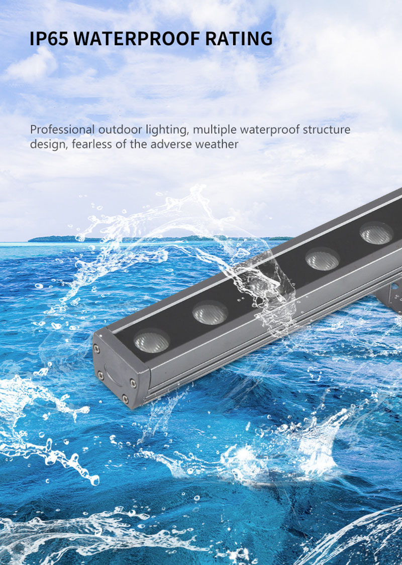 Linear Wall Washer Light Dmx512 RGB Dc24v Led Building Light Strip 18w 24w 36w Wall Lamp Outdoor Architectural Lighting