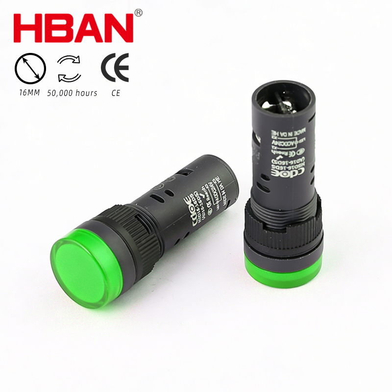 HBAN Factory Waterproof 16mm AD16-16DS Plastic Industrial LED Indicator Lights Plc Equipment Panel 24 V Led signal Light Lamp