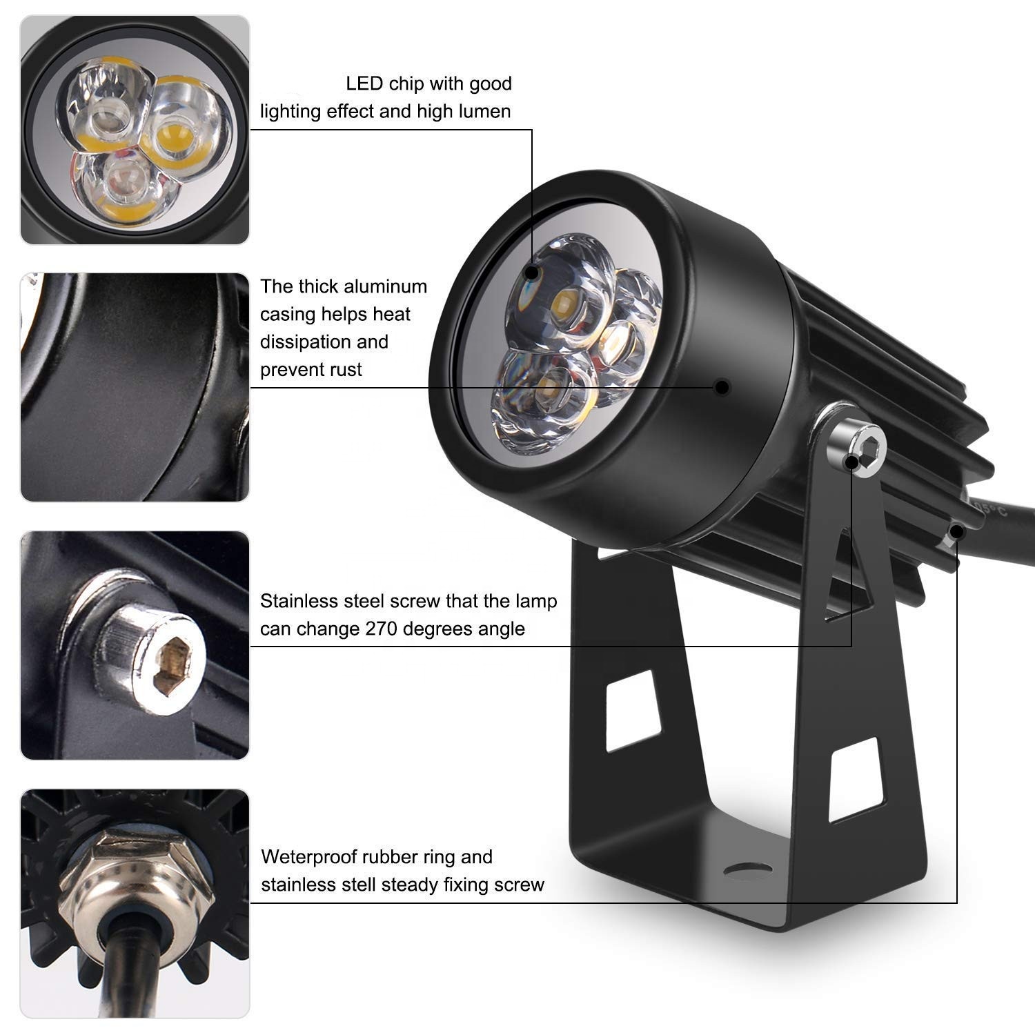 LED Waterproof Light Spotlights Outdoor Garden Wall Yard Light
