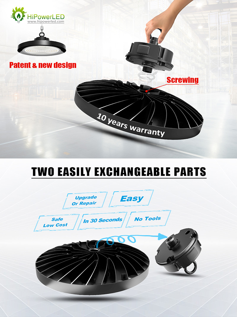 LED UFO Highbay Lamp 210lm/W 300W 150lm/W LED UFO Highbay Light Microwave Dali Dimming Zigbee CCT and Power Adjusting 60W