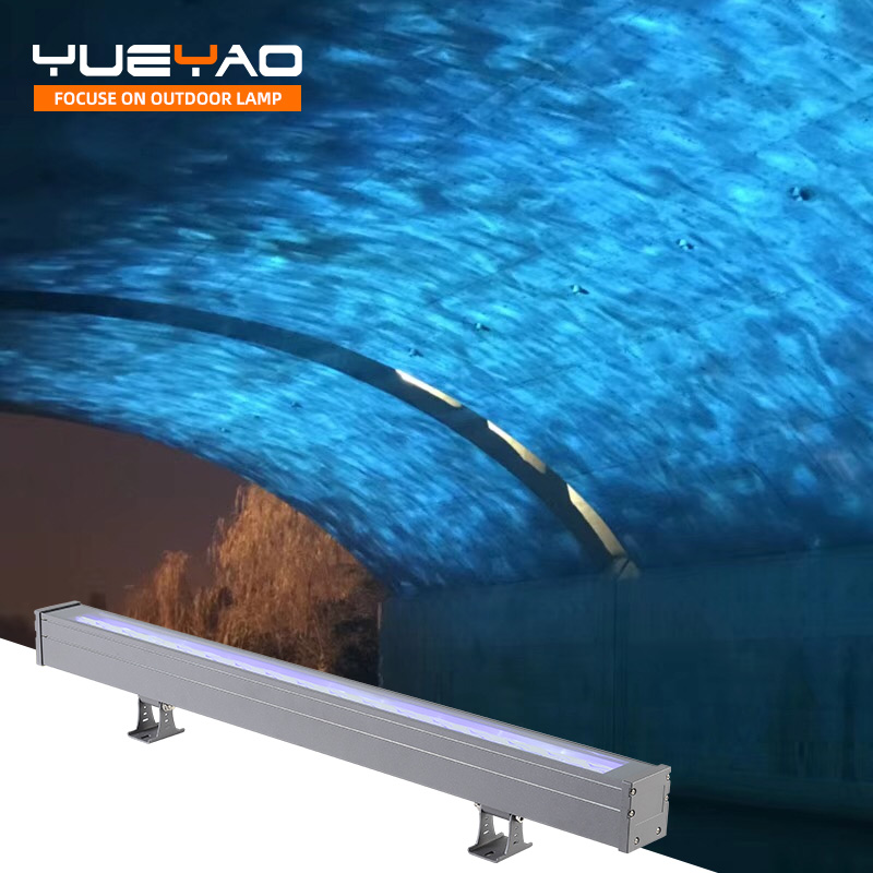 IP65 36W Outdoor Wall Washer Aluminum Linear LED Light for Facade Lighting 3D Water Ripple Projection for Exterior Facades