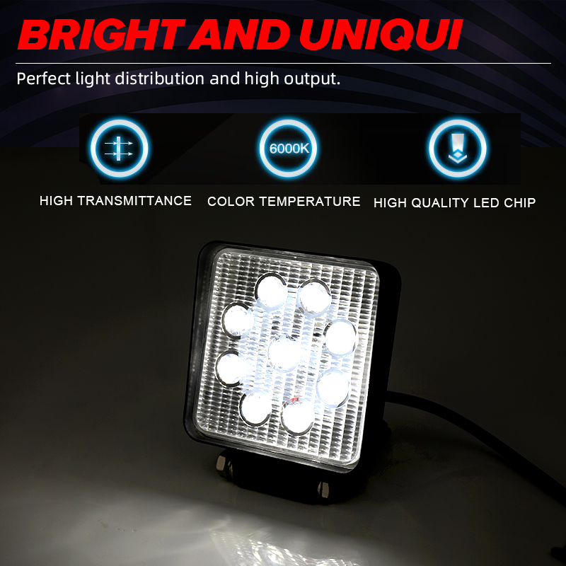 4 Inch 48W LED Work Light Aluminum Spot Flood Waterproof Driving Lamp for Offroad SUV Boat 4x4 4WD 12V Auto Exterior Lighting
