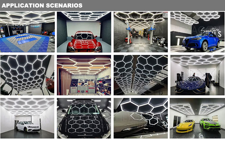 Car Wash Working Lights Honeycomb Hexagonal Portable Led